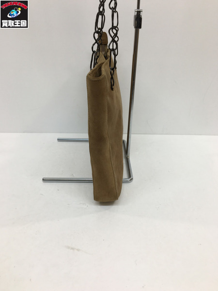 ショルダーバッグ PRADA スウェードチェーンショルダー　茶[値下]