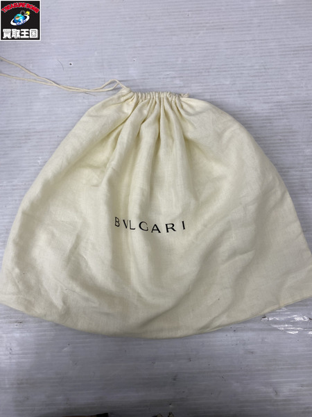 ショルダーバッグ BVLGARI ロゴプレート レザーショルダーバッグ 黒