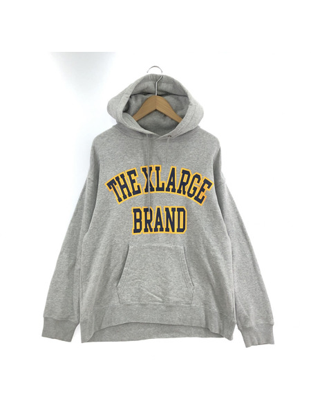 XLARGE フロントプリント POパーカー グレー (S)