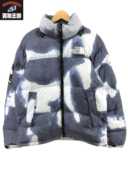 Supreme×THE NORTH FACE Bleached Denim Print Nuptse Jacket [値下]