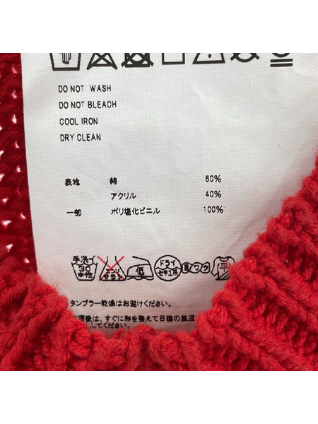 doublet ニット・セーター 3D PATCH CUT-OFF PULLOVER/赤/S