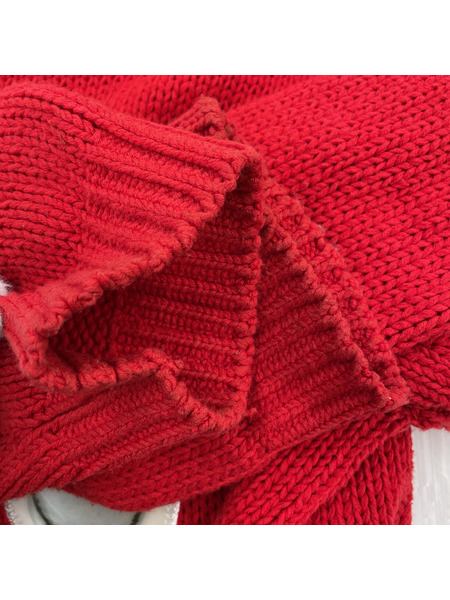 doublet ニット・セーター 3D PATCH CUT-OFF PULLOVER/赤/S