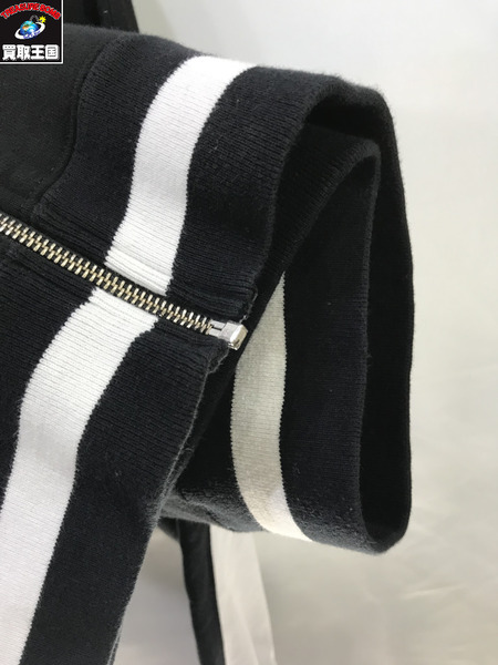 Supreme/19SS/Old English Stripe ZipUp Sweat/L/シュプリーム/黒/ジップパーカー