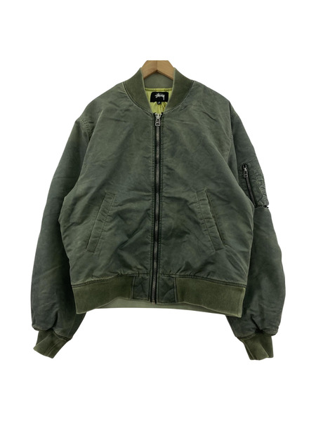 STUSSY Dyed Nylon Bomber Jacket M KHK