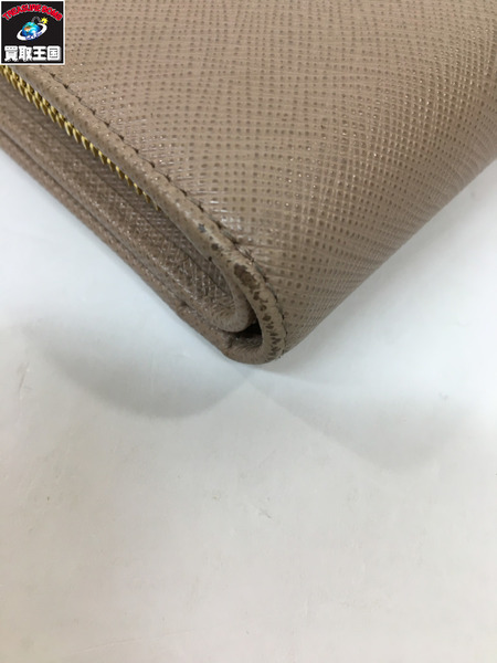 コンパクトウォレット 2つ折り財布　サフィアーノ　ピンクベージュ