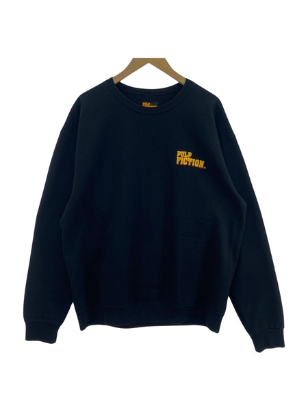 WACKO MARIA PULP FICTION CREW NECK SWEAT 胸刺繍スウェット L 黒[値下]