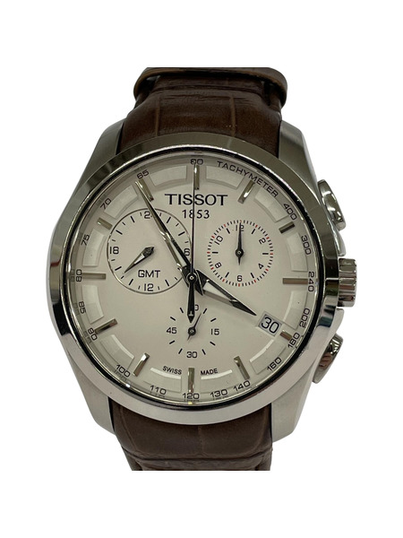 TISSOT GMT クロノグラフ 白文字盤 クォーツ腕時計