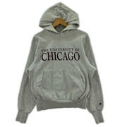 Champion パーカー RW 青刺繍タグ CHICAGO グレー S