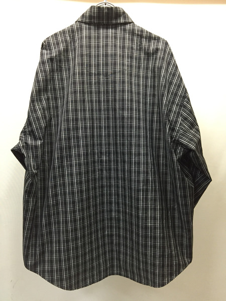 BALENCIAGA 19SS TATOO LOGO CHECK　SHIRT　ブラック　38