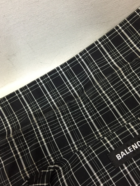 BALENCIAGA 19SS TATOO LOGO CHECK　SHIRT　ブラック　38