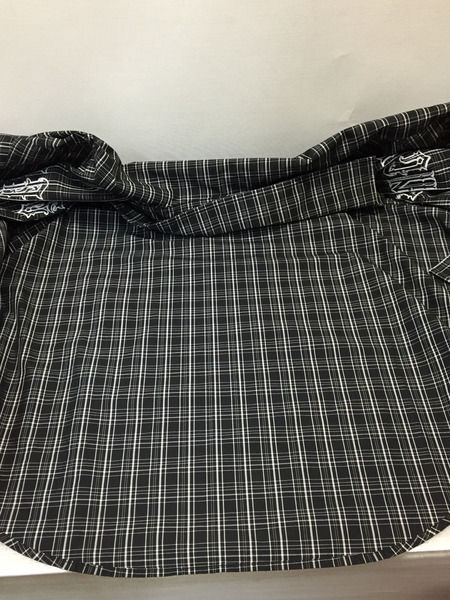 BALENCIAGA 19SS TATOO LOGO CHECK　SHIRT　ブラック　38