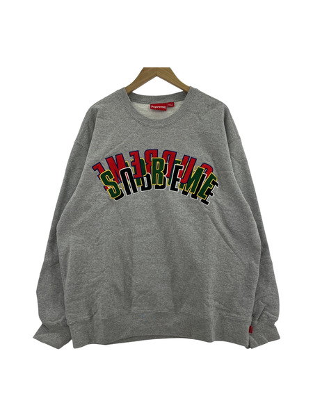 Supreme 　Stacked crewneck スウェット　グレー　L