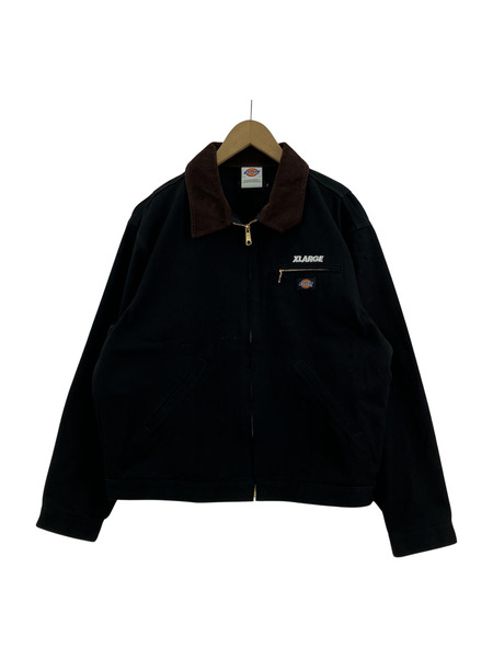 Dickies×XLARGE 襟コーデュロイキャンバスワークジャケット (L) 黒