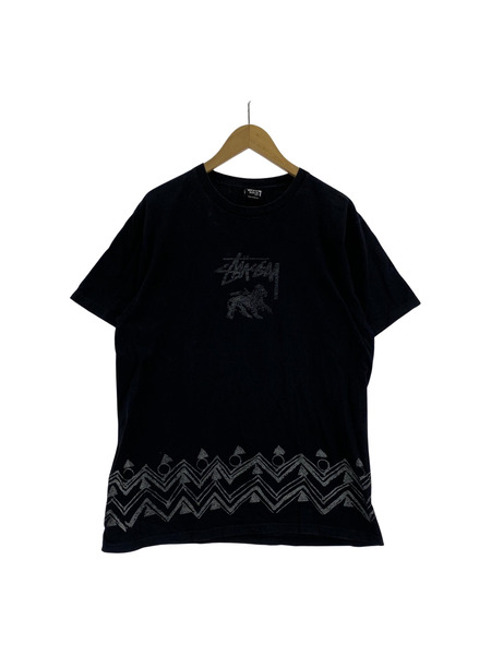 STUSSY ラスタライオン プリントL/Sカットソー ブラック (M)