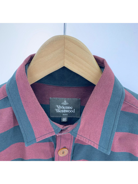 Vivienne Westwood 長袖シャツ MAN ブロックストライプシャツ (46)