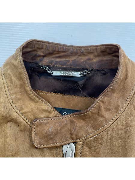 D＆G レザージャケット 羊革ジャケット 茶[値下]