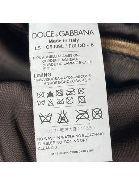 D＆G レザージャケット 羊革ジャケット 茶[値下]