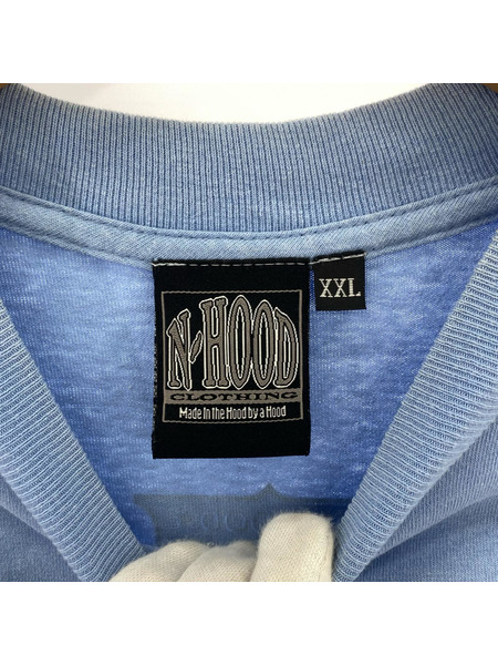 NEIGHBORHOOD N-HOOD CLOTHING プリントTee XXL サックス