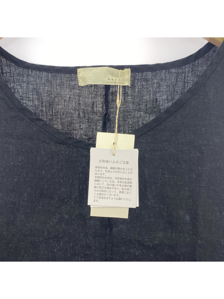 衣料A merci N/Sリネンワンピース 黒