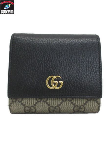 コンパクトウォレット GUCCI GGマーモント 黒