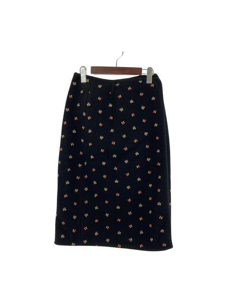 RIER WALKER/FLOWERS BLACK SKIRT/XS/ブラック