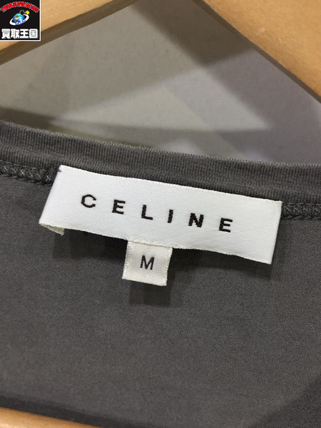 CELINE/S/Sシャツ/スパンコール/M/グレー/セリーヌ