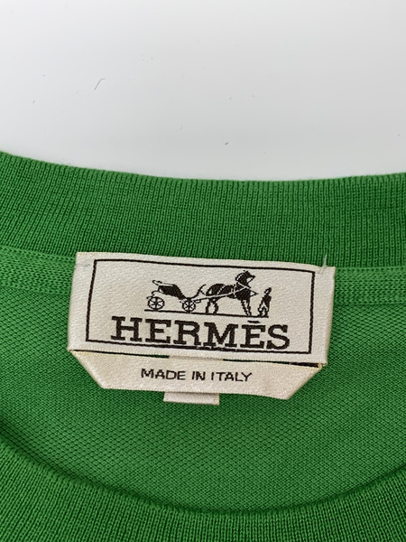 HERMES 半袖Tシャツ SizeL GRN 本体のみ エルメス Tシャツ ポケット付き ポケT コットンTシャツ