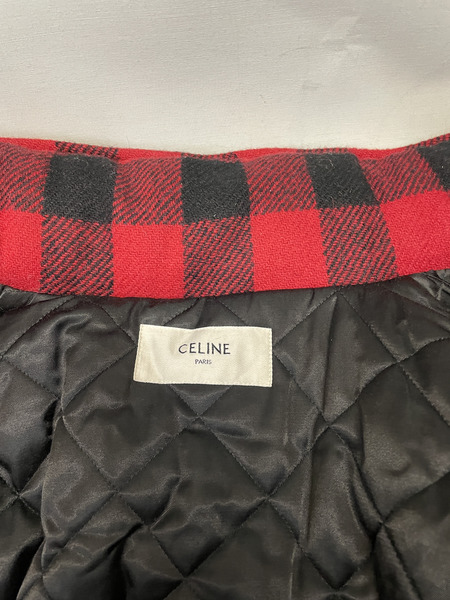 CELINE ランバージャック バッファローチェック 中綿ジャケット 50 赤 2W404018F