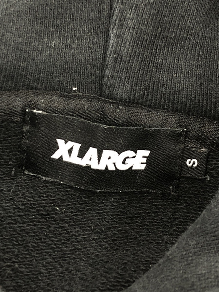 XLARGE スクエアロゴ刺繍パーカー S ブラック[値下]