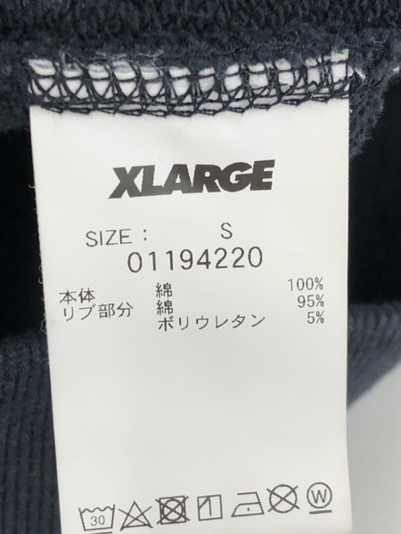 XLARGE スクエアロゴ刺繍パーカー S ブラック[値下]