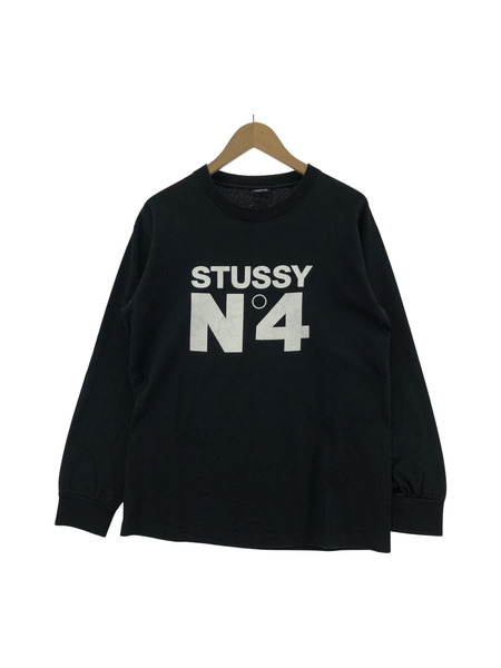 90s-00s/STUSSY/L/Sカットソー/M/ブラック/紺タグ/No4