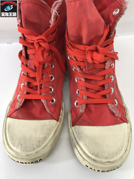 BALENCIAGA Worn Effect Fabric Sneakers 赤 (27cm)