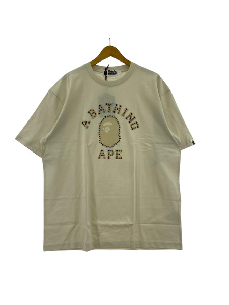 A BATHING APE COLOR STONE COLLEGE RELAXED FIT TEE L 白