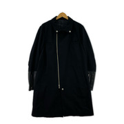 JohnUNDERCOVER ジャケット 袖レザー切替 ウールライダースコート