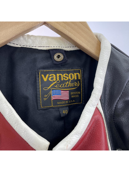 VANSON ライダース MODEL STAR シングル レザー ライダースジャケット 40