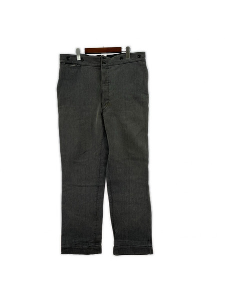 OLD・VINTAGE パンツ ユーロワークパンツ 針刺シ シンチバックモールスキンW38