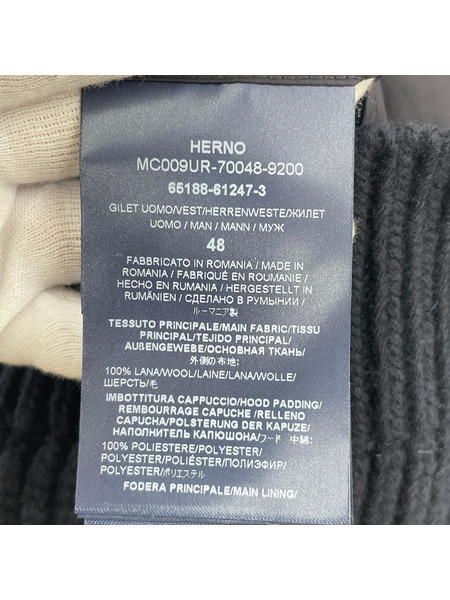 HERNO ジャケット ミドルゲージニットベスト ネイビー 48