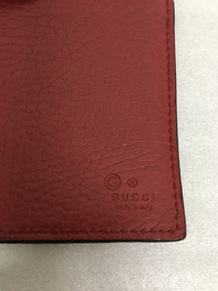 GUCCI グッチ レザー 二つ折り 長財布 赤