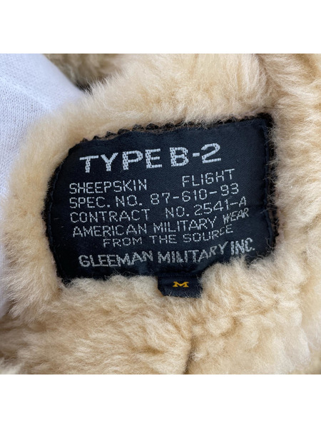 GLEEMAN MILITARY ムートンフライトジャケット 羊革 M