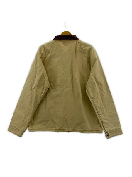 IRON HEART ジャケット 襟コーデュロイ/ダック地/ベージュ/XL