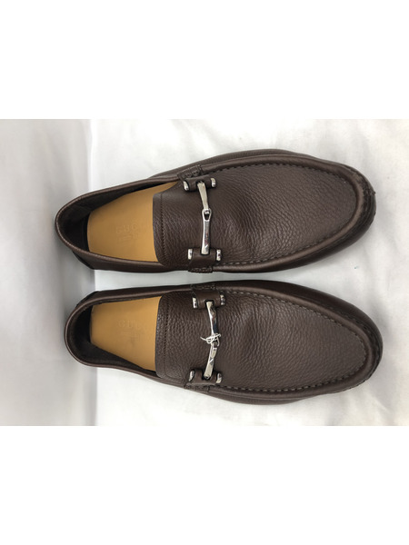 靴 GUCCI ドライビングシューズ ホースビット 茶 6