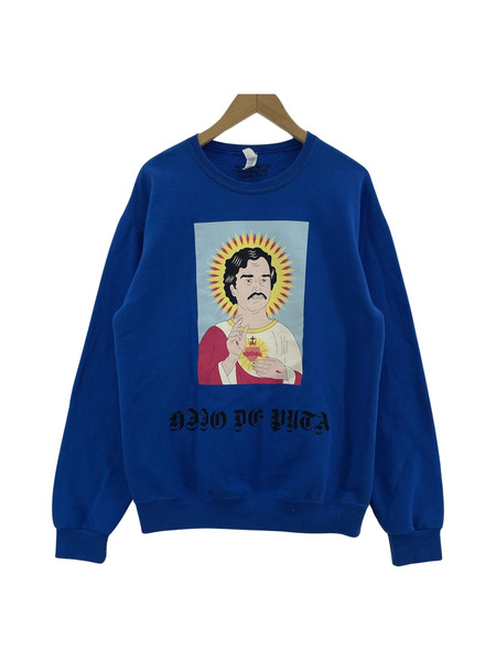 WACKO MARIA PABLO ESCOBAL CREW NECK SWEAT SHIRT (M) ブルー[値下]