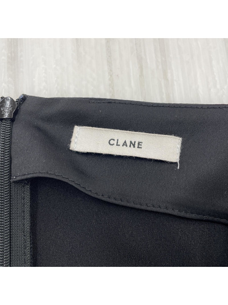 CLANE ストライプレースレイヤードワンピ-ス 紺黒 12112-5442