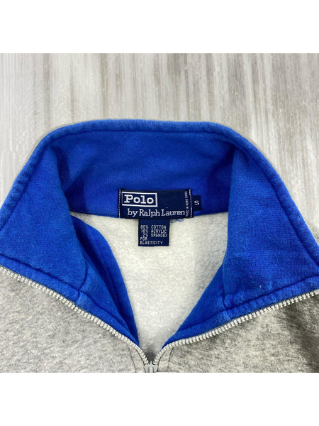 POLO RALPH LAUREN  90s 香港製 93年 袖ロゴ ハーフジップスウェット(S)
