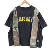 2nd existence 再構築　ARMY カモフラ S/S TEE BLK