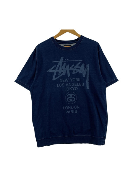 STUSSY/S/Sカットソー/L/ネイビー/スウェット地