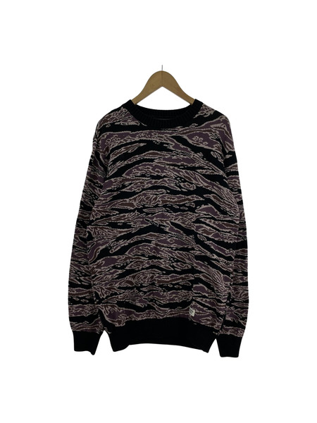 WACKO MARIA TIGER CAMO SWEATER PUR (M)