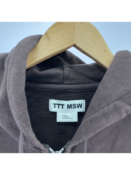 TTT_MSW パーカー（ジップアップ） 25ss Logo Zipup Hoodie M ブラウン