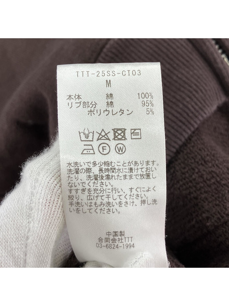 TTT_MSW パーカー（ジップアップ） 25ss Logo Zipup Hoodie M ブラウン