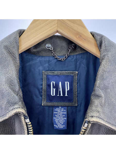 GAP レザージャケット 00s LEATHER POLICEMEN JACKET M
